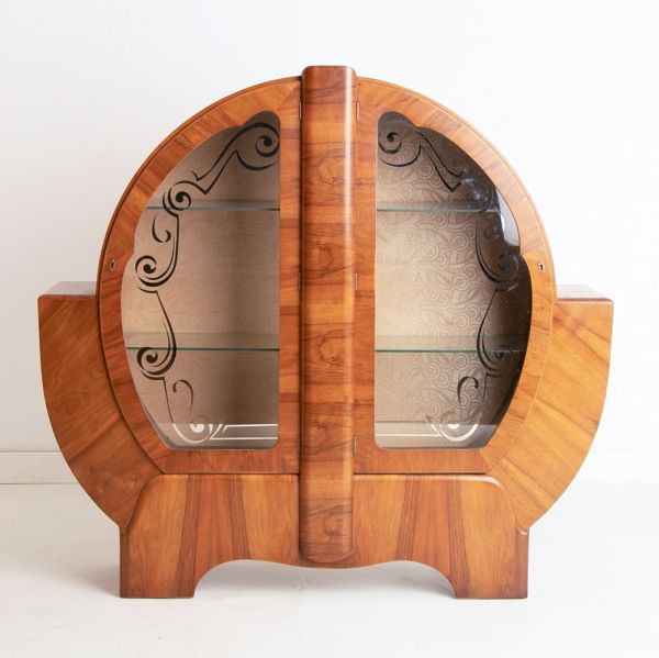 British Art Deco Circular Cabinet c.1930